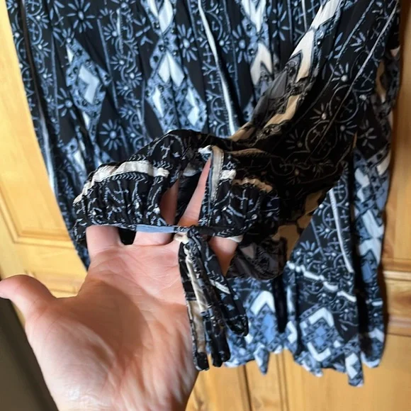 Free People Down By The Bay Blue White Oversized Tunic Top Dress - Picture 7 of 8